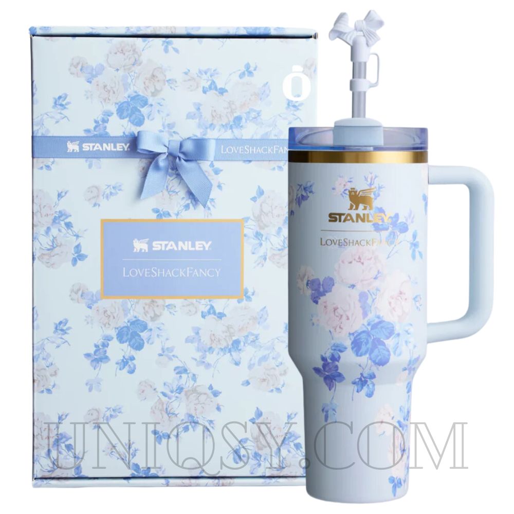 Stanley X LoveShackFancy Everblooming Rosettes Tumbler with Gift Box – Limited Edition Stanley Mug, Cup & Quencher