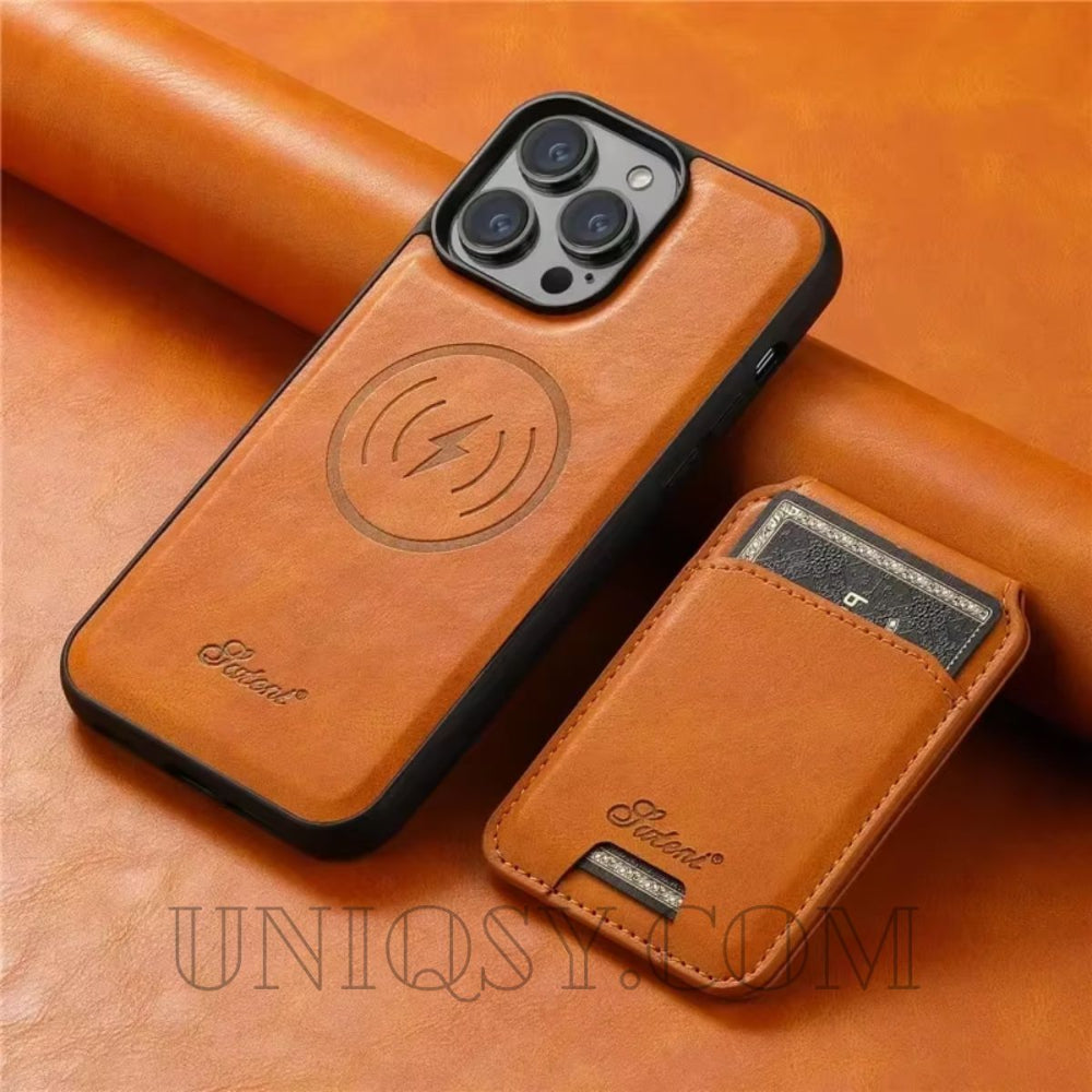MagSafe 2-in-1 Detachable Leather Wallet iPhone Case – Shockproof & Wireless Charging Compatible