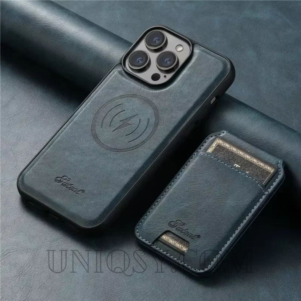 MagSafe 2-in-1 Detachable Leather Wallet iPhone Case – Shockproof & Wireless Charging Compatible