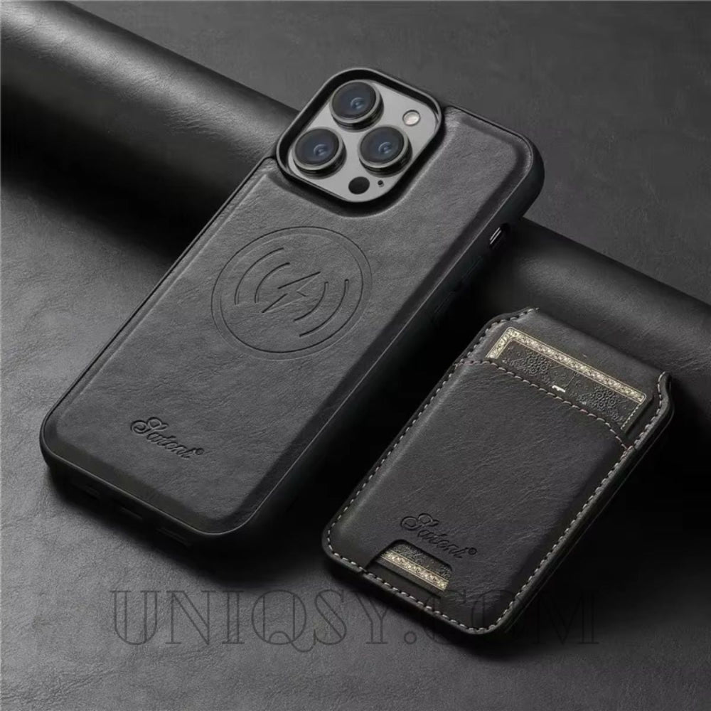 MagSafe 2-in-1 Detachable Leather Wallet iPhone Case – Shockproof & Wireless Charging Compatible