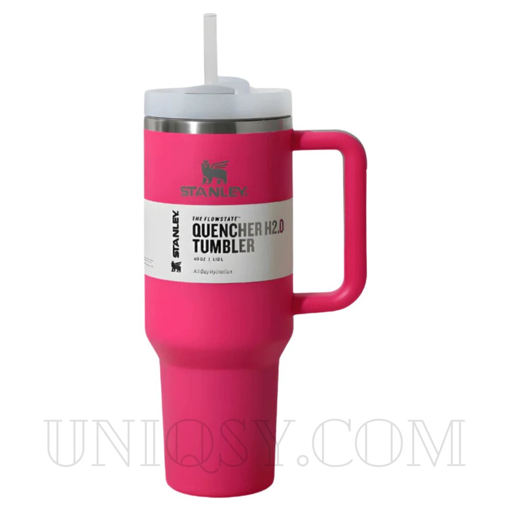 hot pink stanley cup near me Stanley 40 OZ Hot Pink Quencher Tumbler Cup – UNIQSY