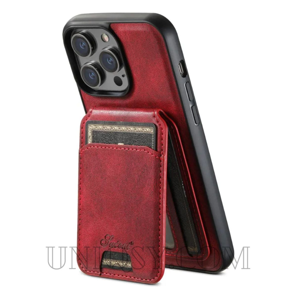 MagSafe 2-in-1 Detachable Leather Wallet iPhone Case – Shockproof & Wireless Charging Compatible