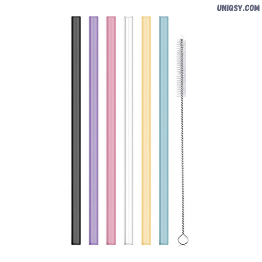 6 pcs Straws 10 mm with cleaning brush  for stanley tumbler