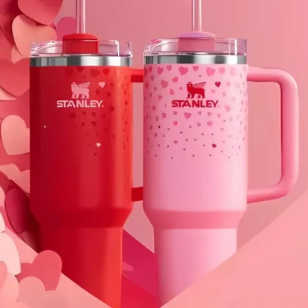 Stanley 40 OZ Tumbler Cup Valentine's Day – Limited Edition Stanley Mug, Cup & Quencher with Romantic Design