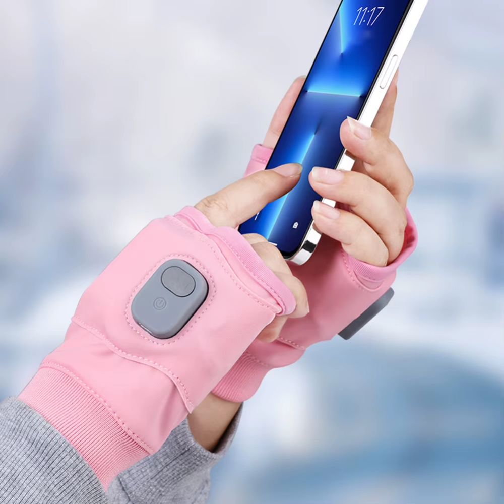 Rechargeable Heated Fingerless Gloves – 360° Thermal Warmth