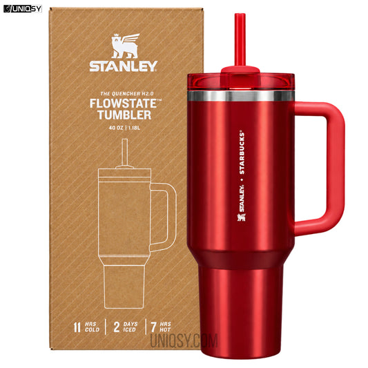 Stanley X Starbucks 40 OZ Tumbler Red – Limited Edition Stanley Mug, Cup & Quencher for Hot & Cold Drinks