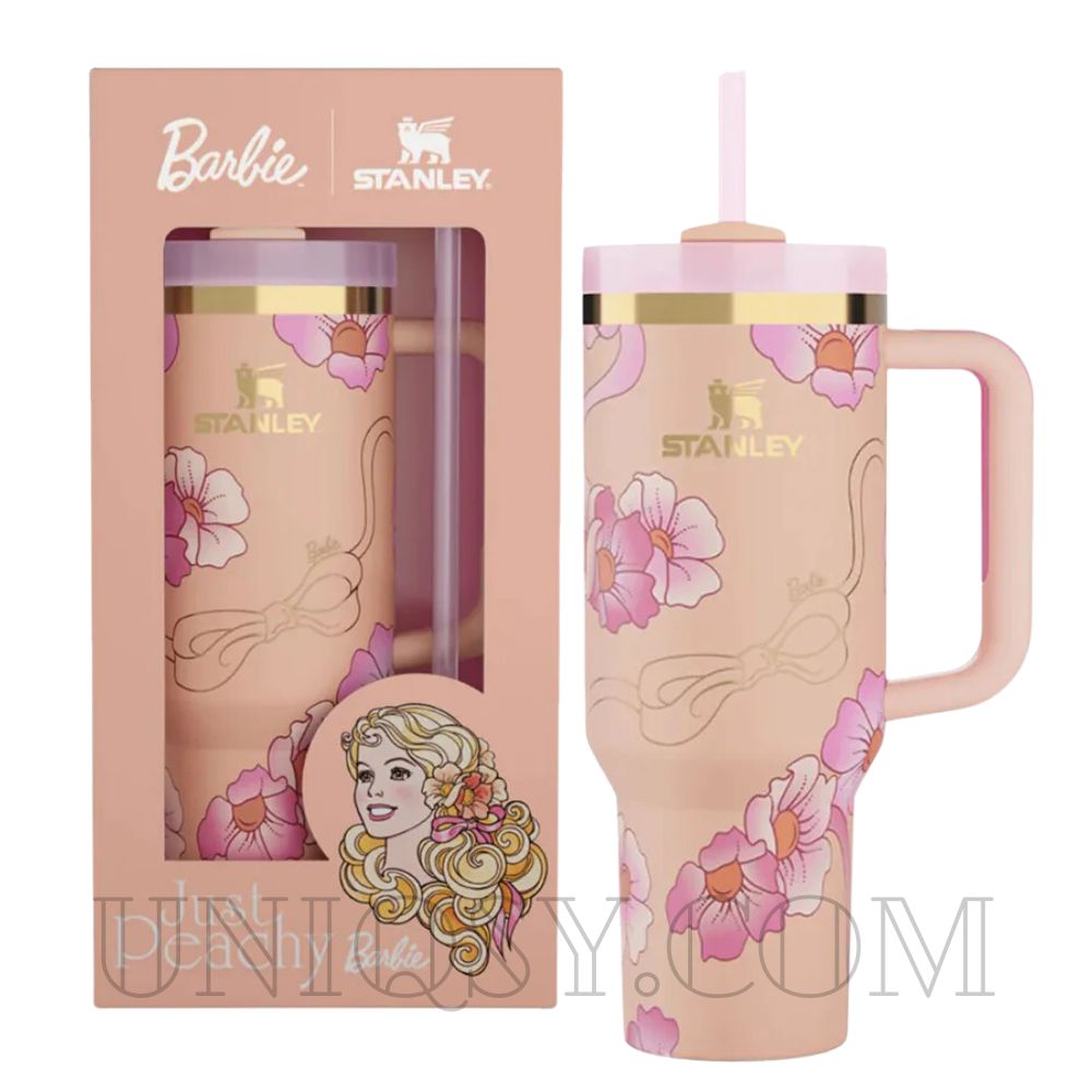 Stanley 40 OZ Tumbler Peaches N Cream – Soft & Elegant Stanley Mug, Cup & Quencher for Hot & Cold Drinks