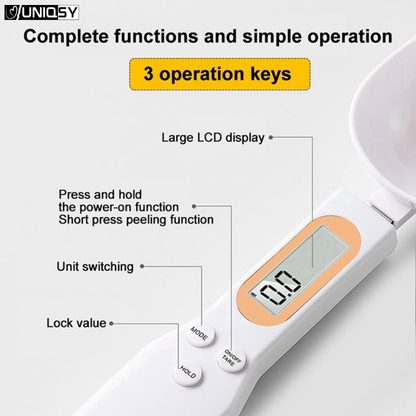 Electronic Measuring Spoon Scale with LCD Display, Type-C Rechargeable, 0.5-1000g