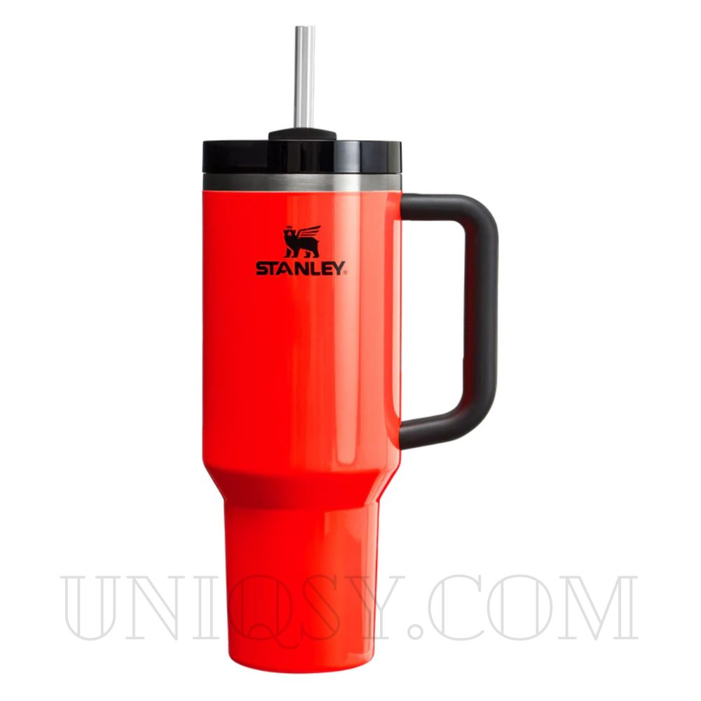 Stanley 40 OZ Tumbler Neon Orange – Bright Stanley Mug, Cup & Quencher for Hot & Cold Drinks