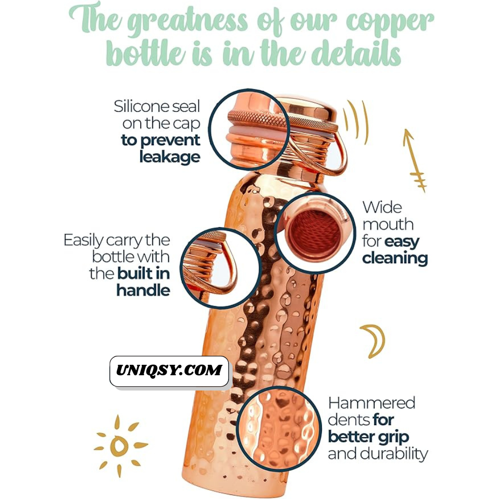 Copper water bottle in daily use – healthy hydration inspired by ancient Ayurvedic wellness.