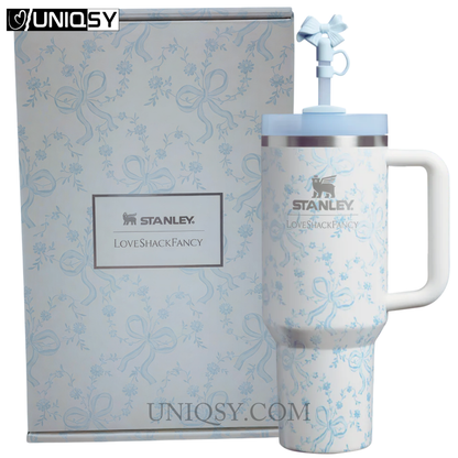 Stanley LoveShackFancy Coquette Bow Winter Ice quencher tumbler 40 oz