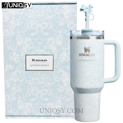 Stanley LoveShackFancy Toscana Toile Alpine Blue quencher tumbler 40 oz