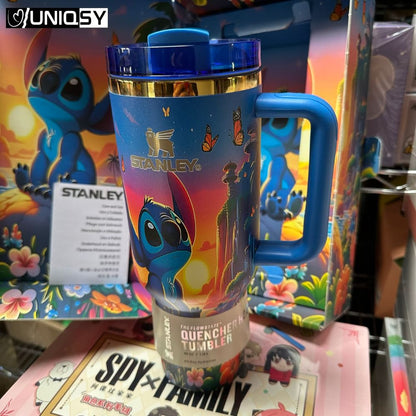 Stanley Stitch Sapphire Blue 40 OZ Tumbler with matching gift box – Limited Edition collectible from Uniqsy.