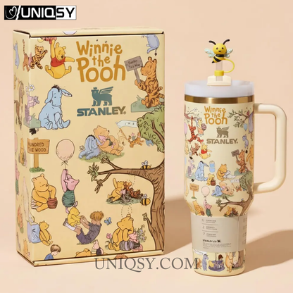 Stanley Winnie the Pooh cup handle and lid detail