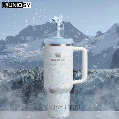 Stanley cup Coquette Bow Winter Ice FlowState quencher tumbler