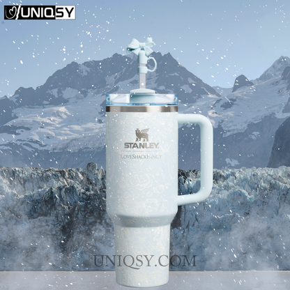 Stanley cup Toscana Toile Alpine Blue quencher tumbler with handle